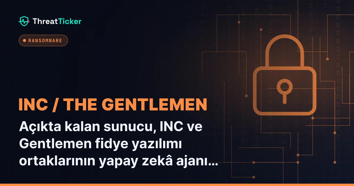 Açıkta kalan sunucu, INC ve Gentlemen fidye yazılımı ortaklarının yapay zekâ ajanı kullandığını ortaya koydu