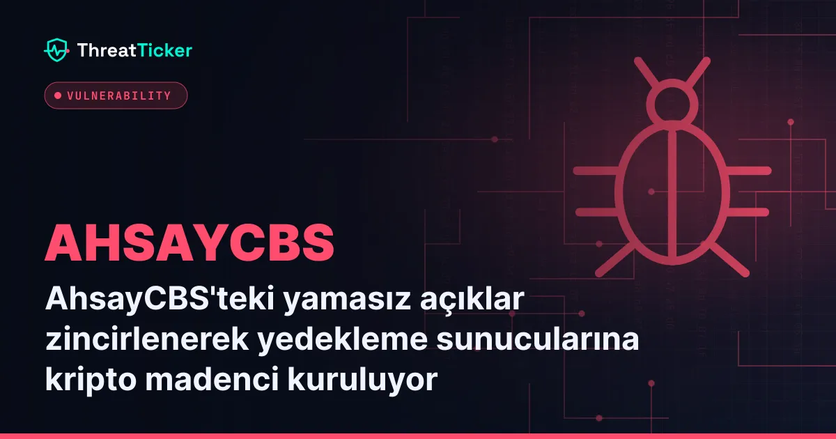 AhsayCBS'teki yamasız açıklar zincirlenerek yedekleme sunucularına kripto madenci kuruluyor