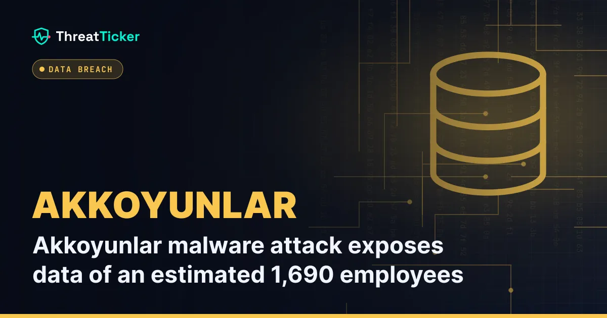 Akkoyunlar malware attack exposes data of an estimated 1,690 employees