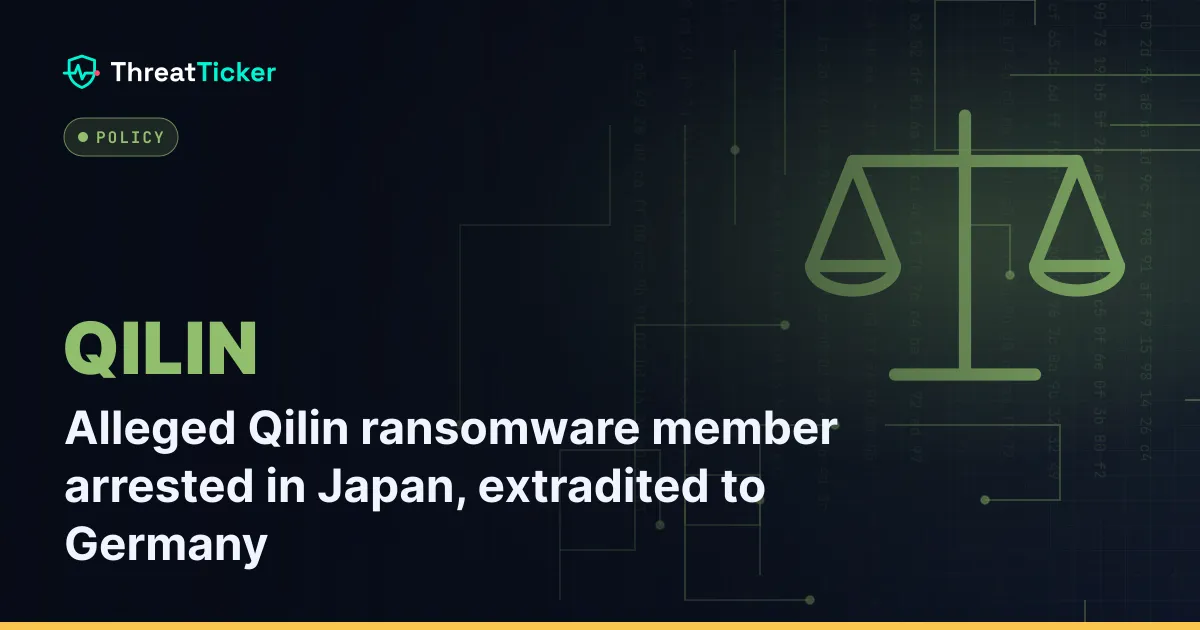 Alleged Qilin ransomware member arrested in Japan, extradited to Germany