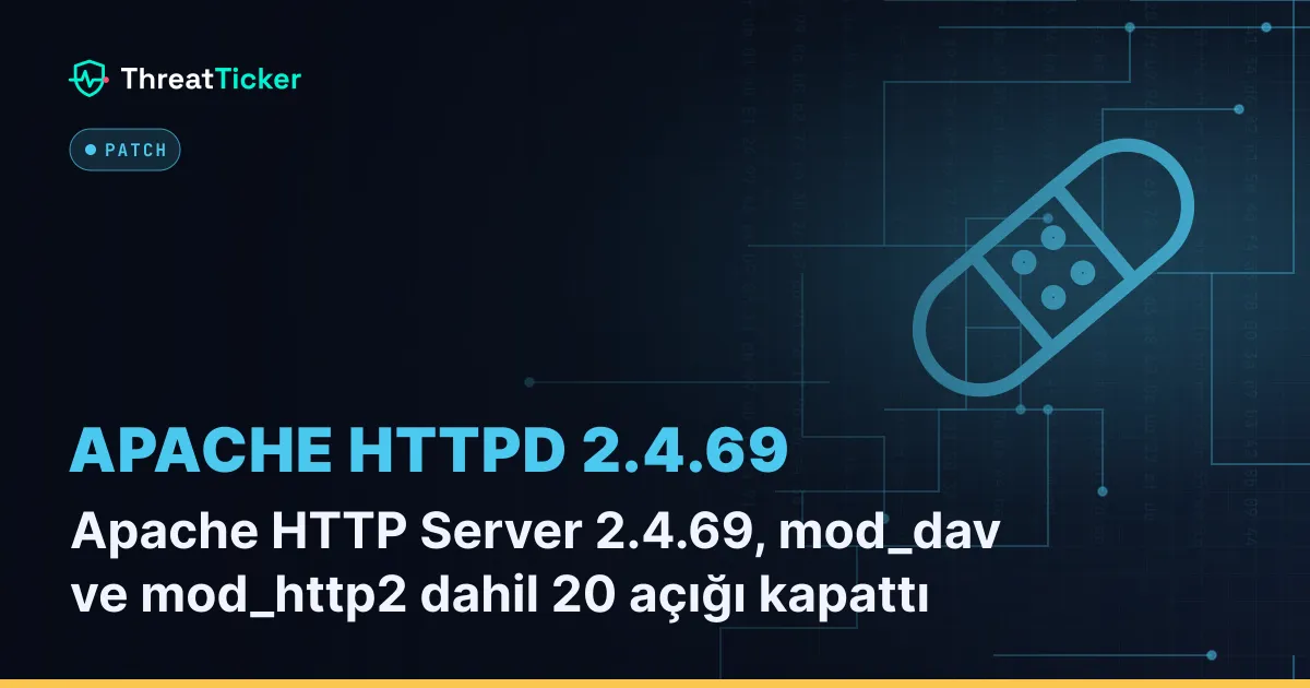 Apache HTTP Server 2.4.69, mod_dav ve mod_http2 dahil 20 açığı kapattı