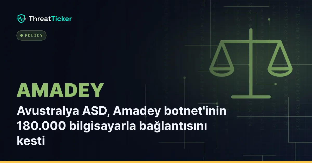 Avustralya ASD, Amadey botnet'inin 180.000 bilgisayarla bağlantısını kesti