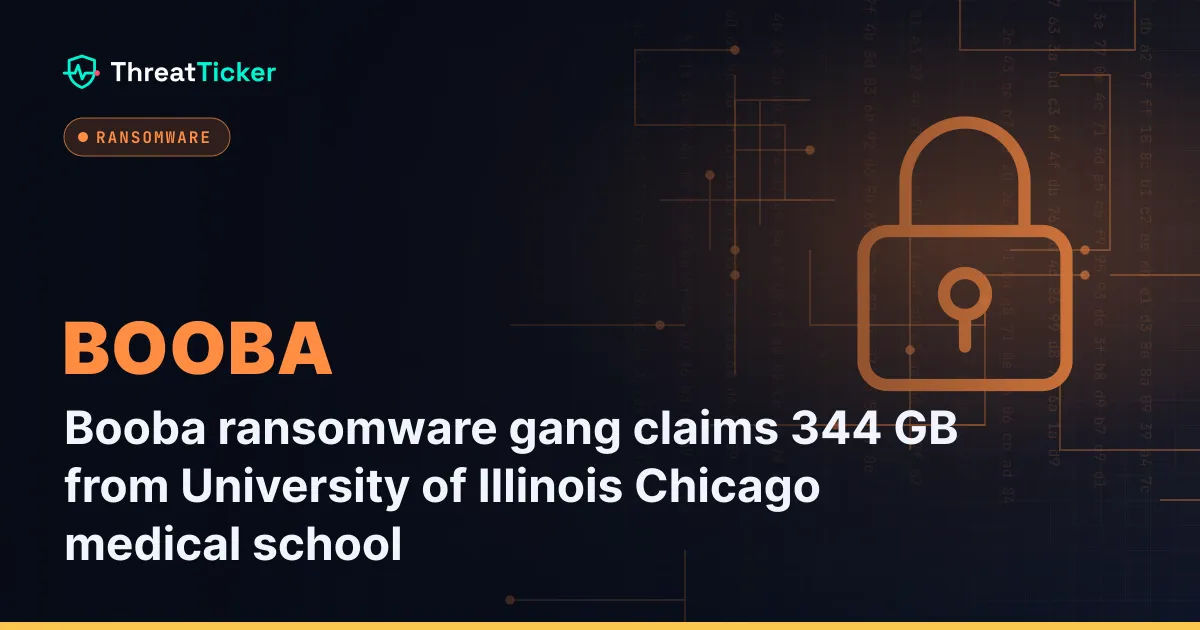Booba ransomware gang claims 344 GB from University of Illinois Chicago medical school