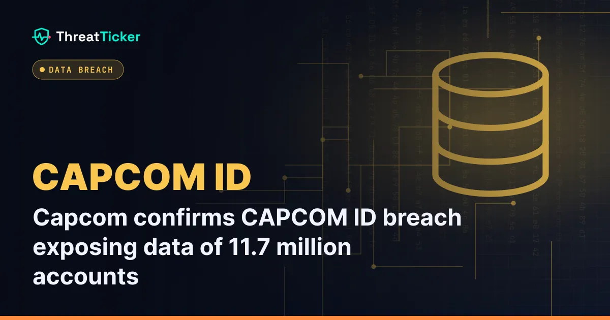 Capcom confirms CAPCOM ID breach exposing data of 11.7 million accounts