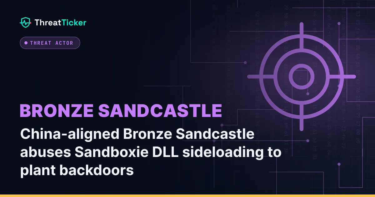 China-aligned Bronze Sandcastle abuses Sandboxie DLL sideloading to plant backdoors
