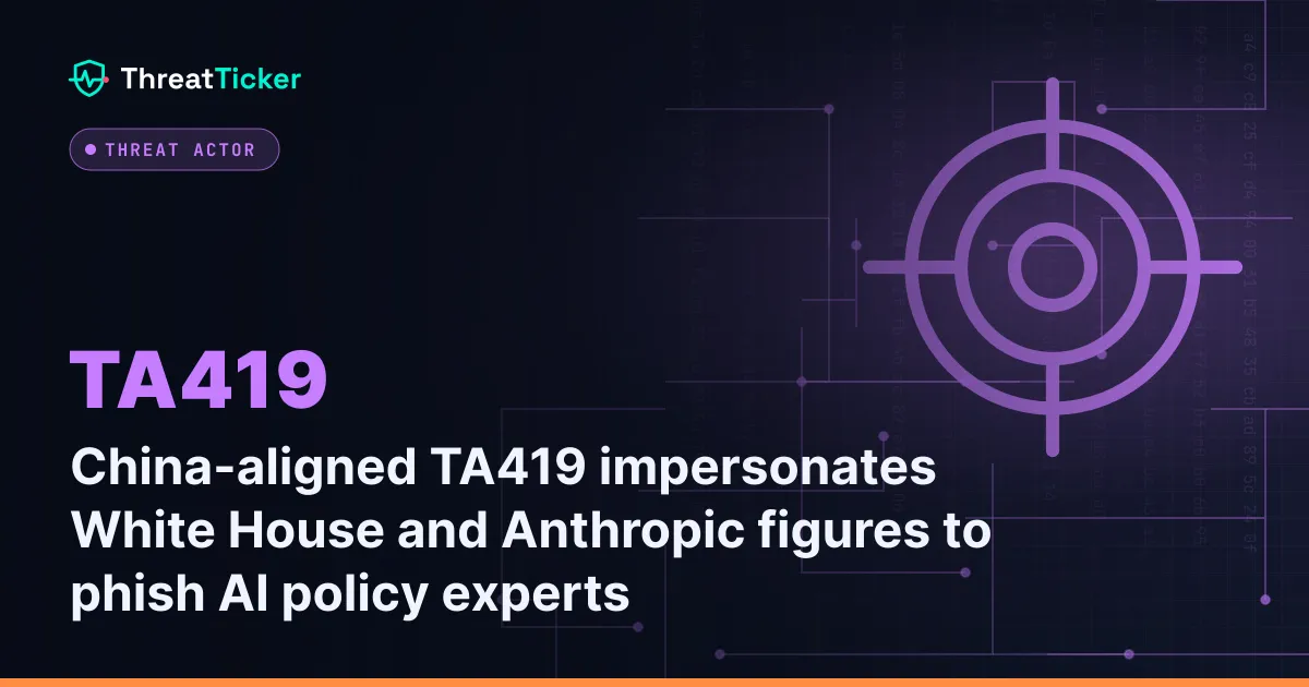 China-aligned TA419 impersonates White House and Anthropic figures to phish AI policy experts