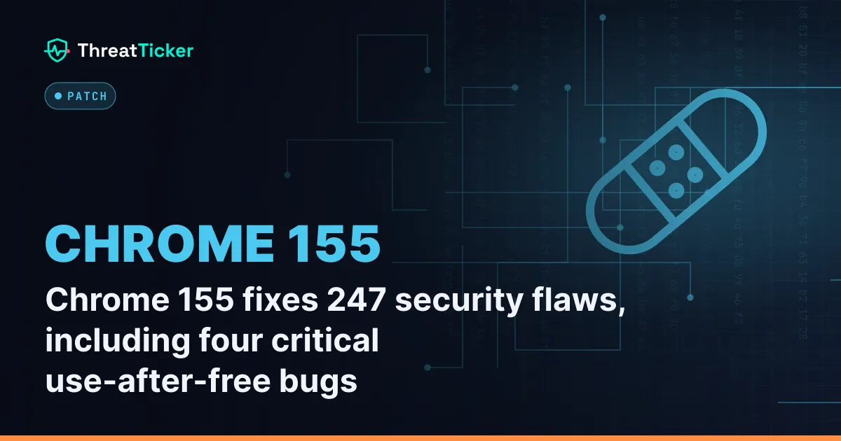 Chrome 155 fixes 247 security flaws, including four critical use-after-free bugs