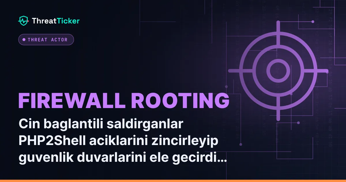 Cin baglantili saldirganlar PHP2Shell aciklarini zincirleyip guvenlik duvarlarini ele gecirdi, ABD devletiyle baglantili bir aga sizdi