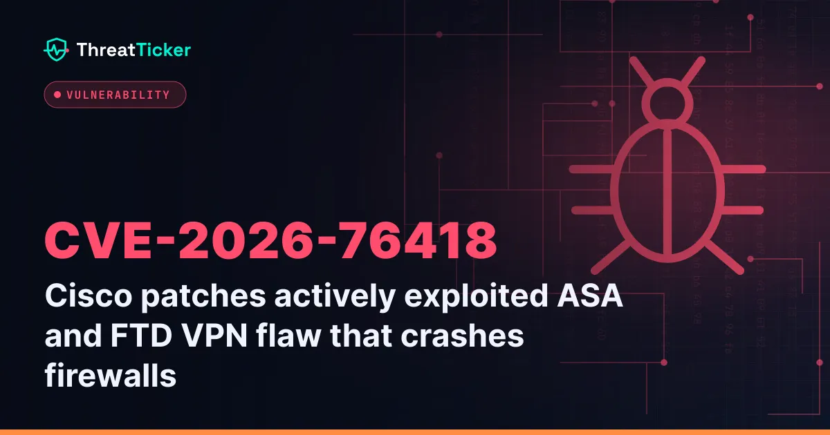 Cisco patches actively exploited ASA and FTD VPN flaw that crashes firewalls