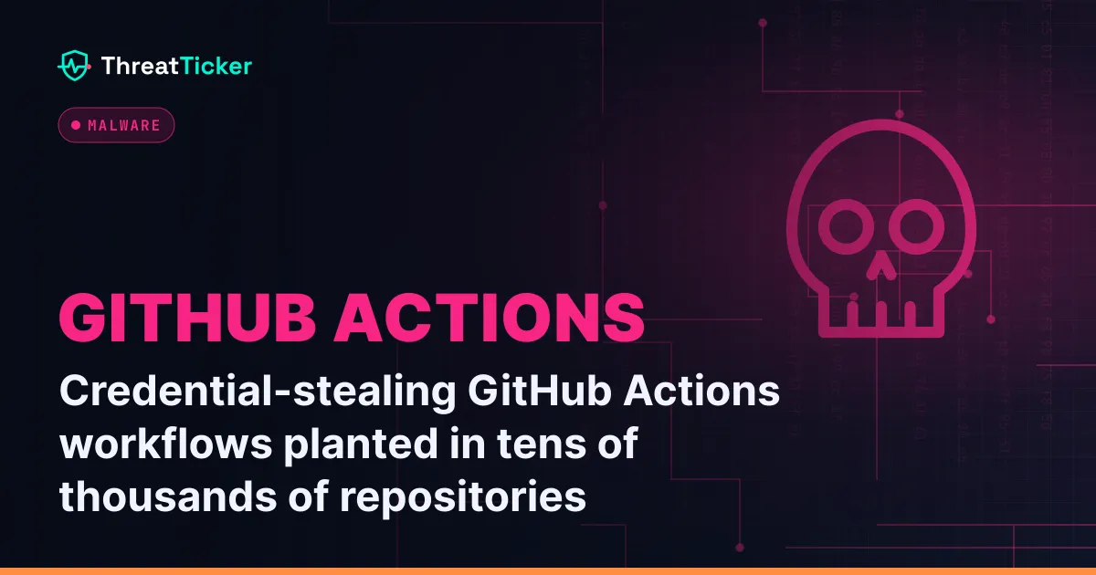 Credential-stealing GitHub Actions workflows planted in tens of thousands of repositories