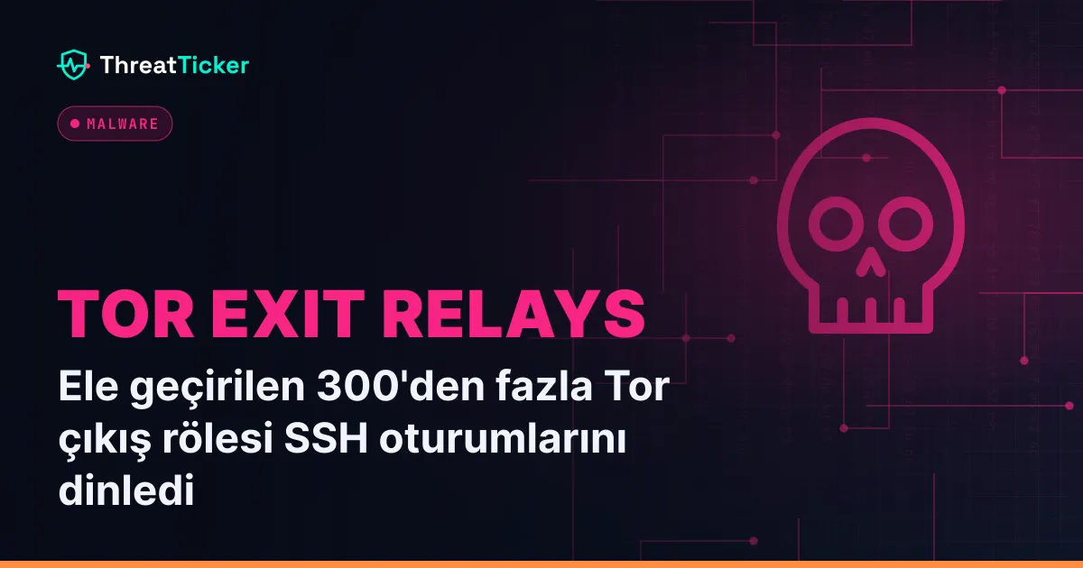 Ele geçirilen 300'den fazla Tor çıkış rölesi SSH oturumlarını dinledi