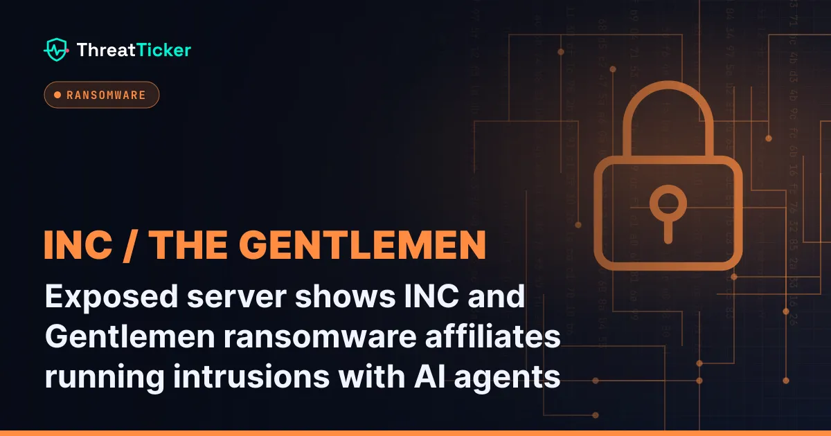 Exposed server shows INC and Gentlemen ransomware affiliates running intrusions with AI agents