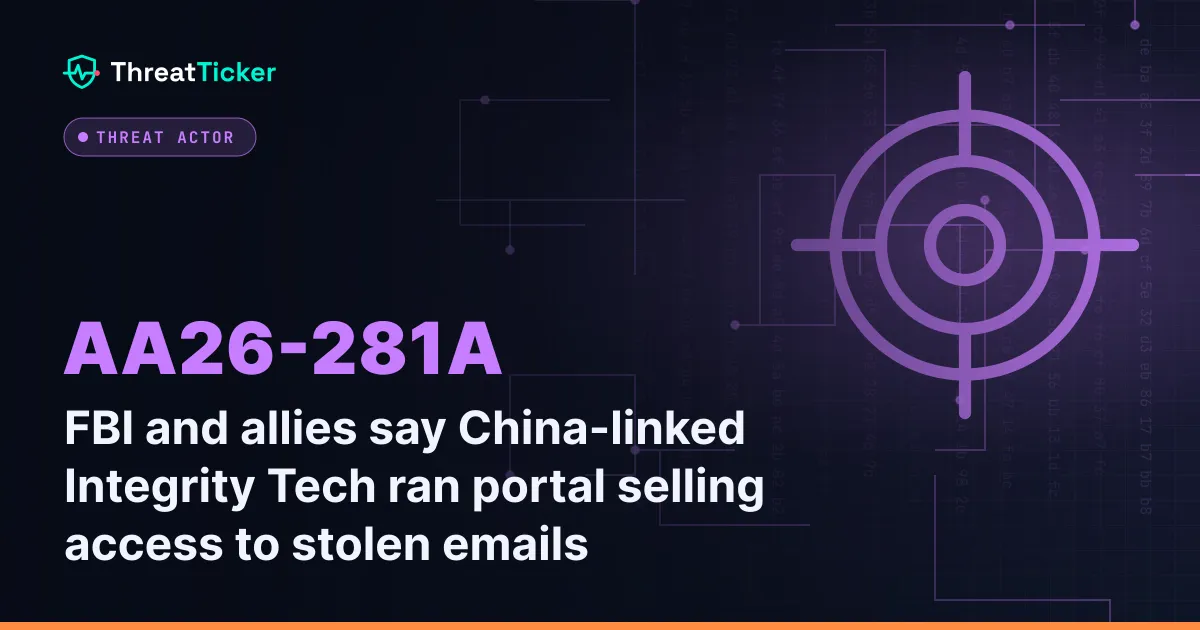FBI and allies say China-linked Integrity Tech ran portal selling access to stolen emails