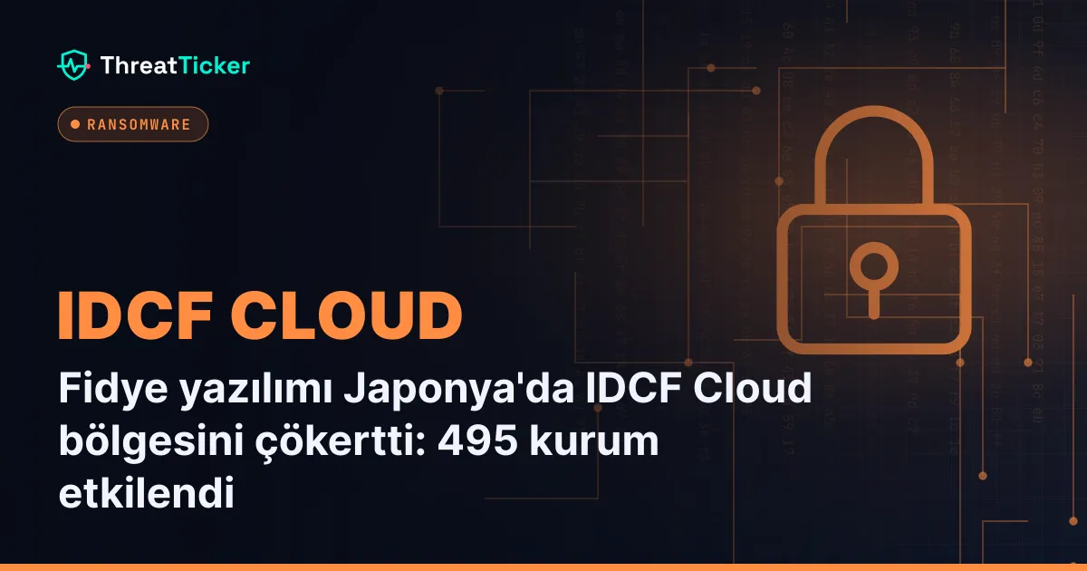 Fidye yazılımı Japonya'da IDCF Cloud bölgesini çökertti: 495 kurum etkilendi