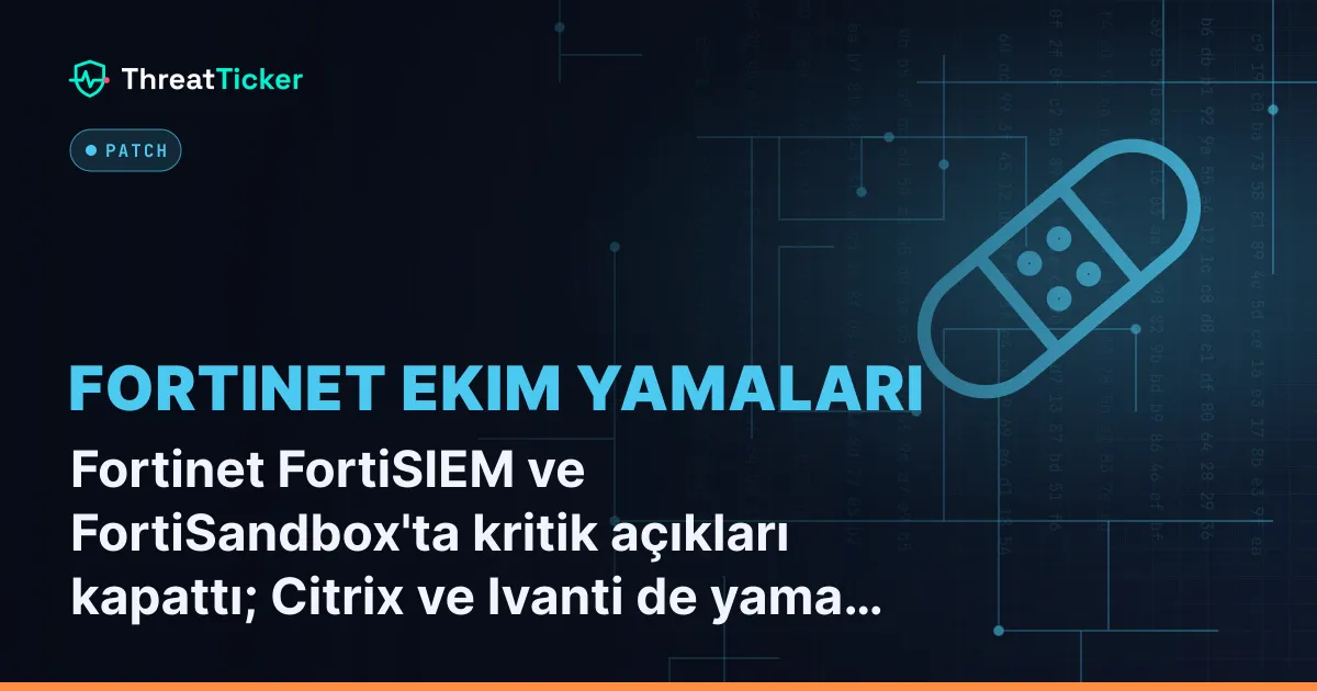 Fortinet FortiSIEM ve FortiSandbox'ta kritik açıkları kapattı; Citrix ve Ivanti de yama yayımladı