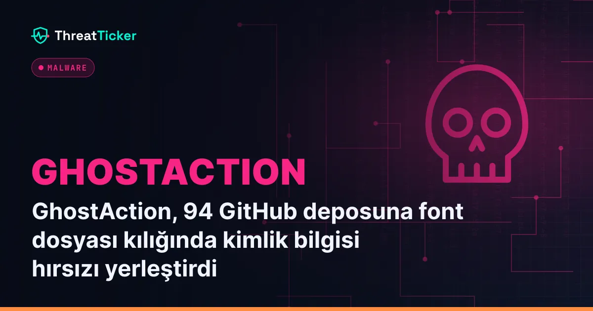 GhostAction, 94 GitHub deposuna font dosyası kılığında kimlik bilgisi hırsızı yerleştirdi