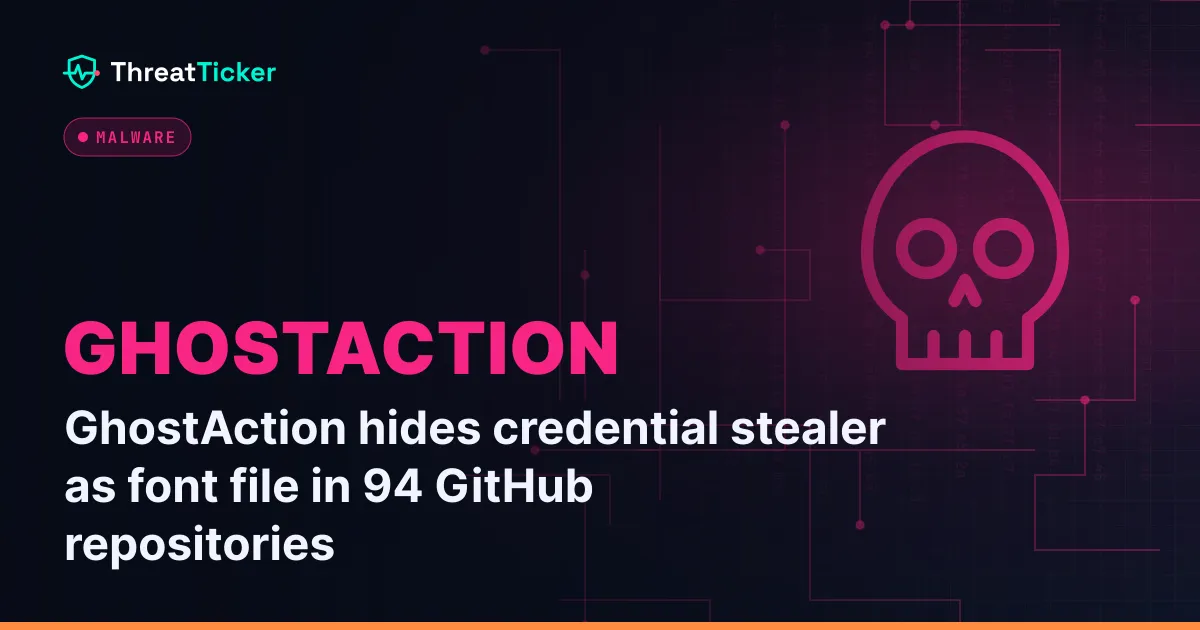 GhostAction hides credential stealer as font file in 94 GitHub repositories