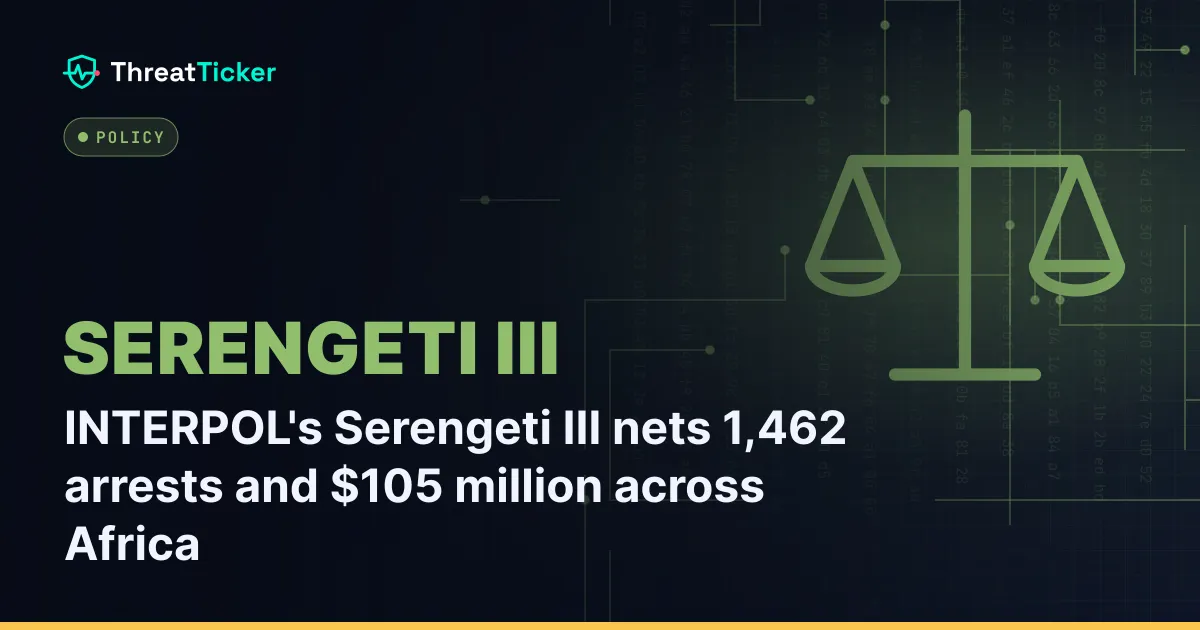 INTERPOL's Serengeti III nets 1,462 arrests and $105 million across Africa