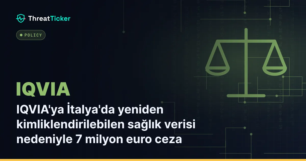 IQVIA'ya İtalya'da yeniden kimliklendirilebilen sağlık verisi nedeniyle 7 milyon euro ceza