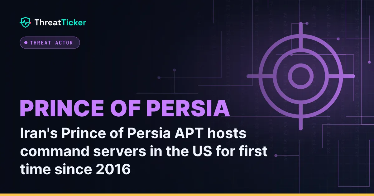 Iran's Prince of Persia APT hosts command servers in the US for first time since 2016