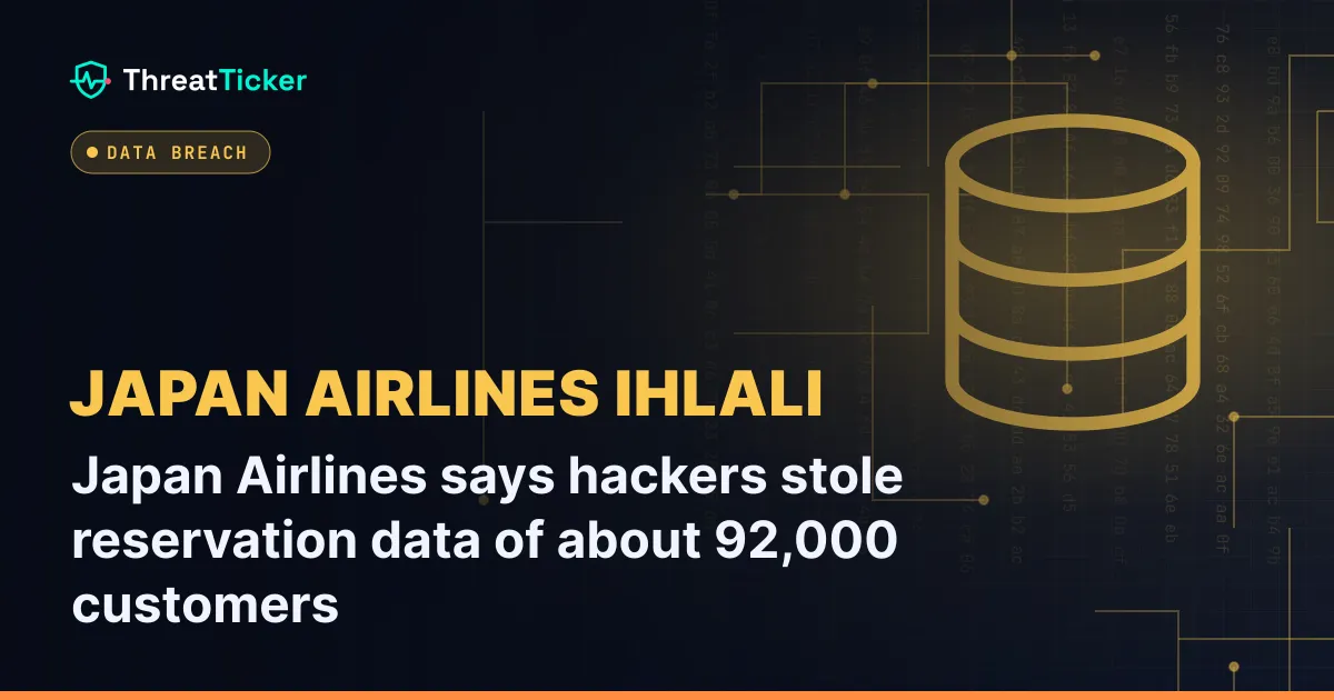 Japan Airlines says hackers stole reservation data of about 92,000 customers