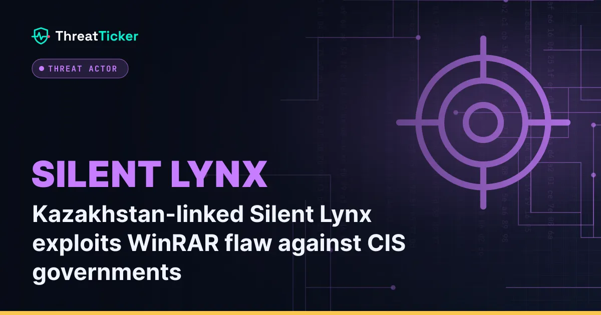 Kazakhstan-linked Silent Lynx exploits WinRAR flaw against CIS governments