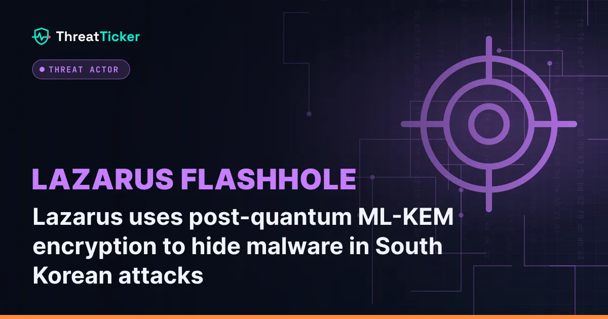 Lazarus uses post-quantum ML-KEM encryption to hide malware in South Korean attacks