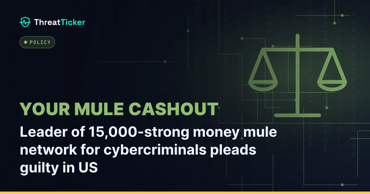 Leader of 15,000-strong money mule network for cybercriminals pleads guilty in US