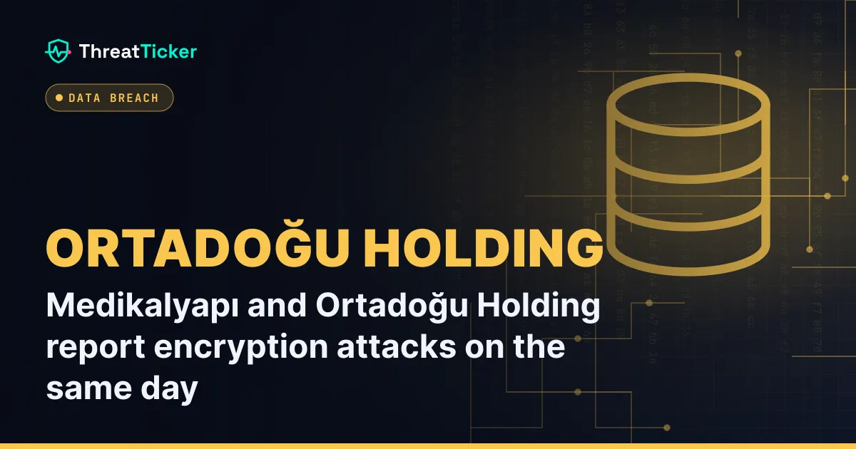 Medikalyapı and Ortadoğu Holding report encryption attacks on the same day