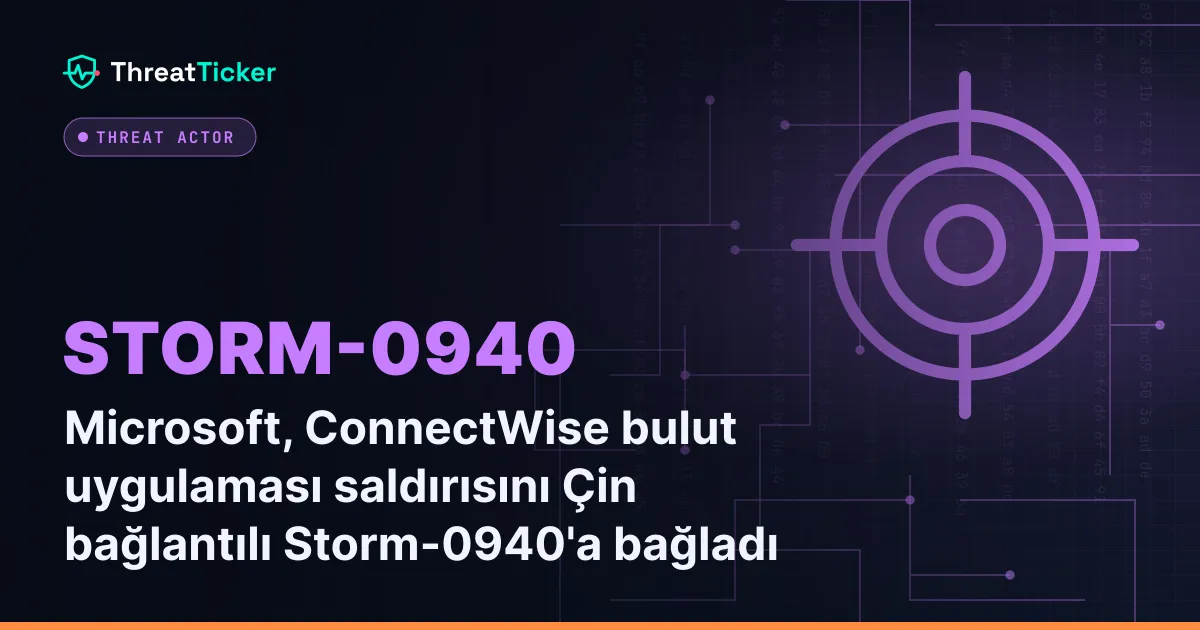 Microsoft, ConnectWise bulut uygulaması saldırısını Çin bağlantılı Storm-0940'a bağladı