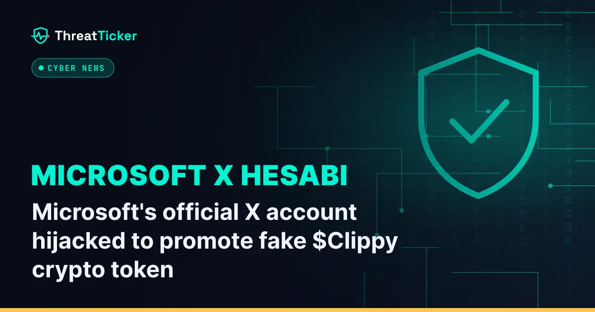 Microsoft's official X account hijacked to promote fake $Clippy crypto token