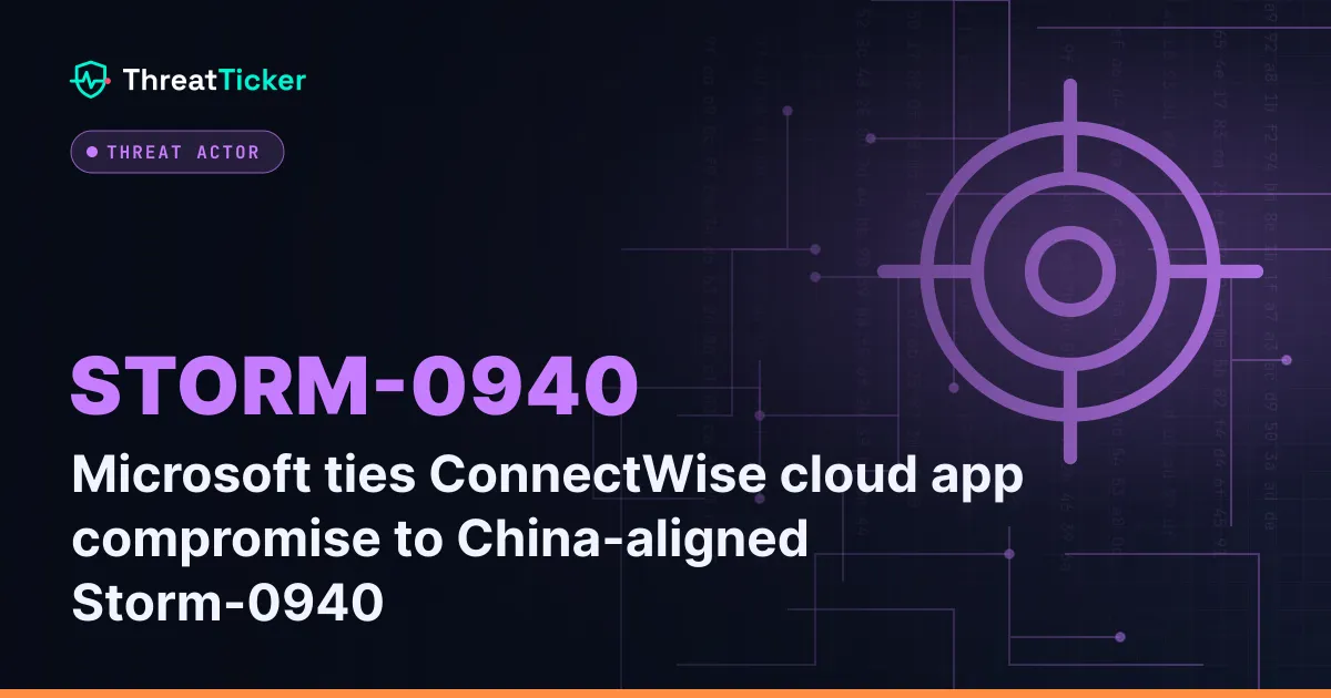 Microsoft ties ConnectWise cloud app compromise to China-aligned Storm-0940