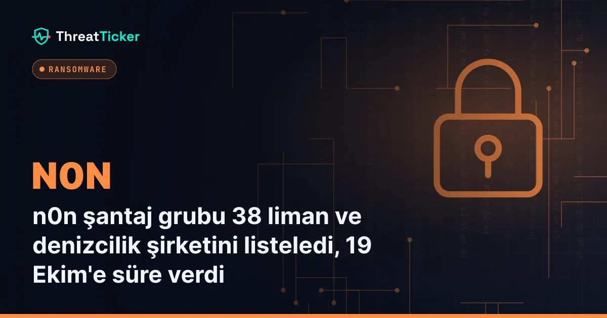 n0n şantaj grubu 38 liman ve denizcilik şirketini listeledi, 19 Ekim'e süre verdi