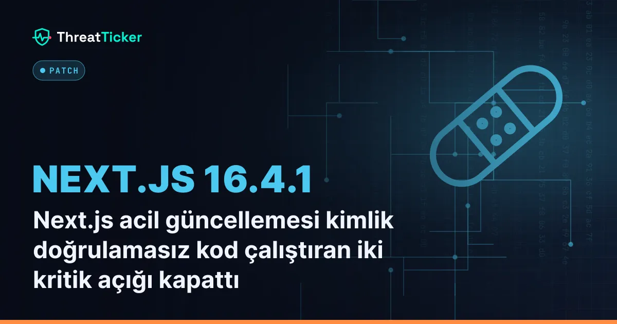 Next.js acil güncellemesi kimlik doğrulamasız kod çalıştıran iki kritik açığı kapattı