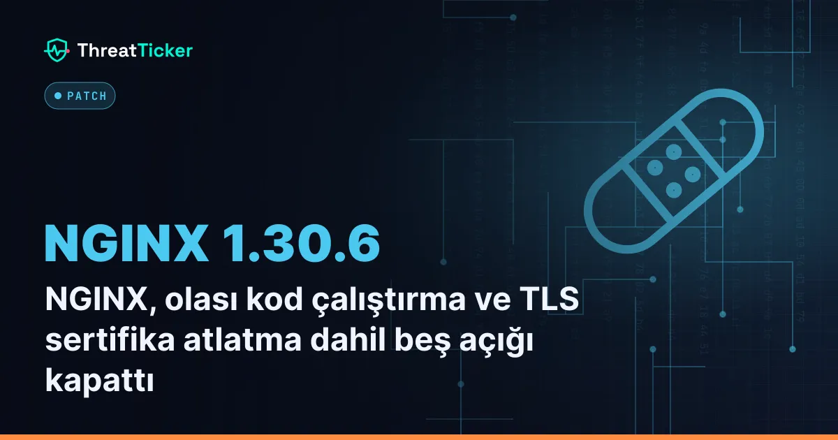 NGINX, olası kod çalıştırma ve TLS sertifika atlatma dahil beş açığı kapattı