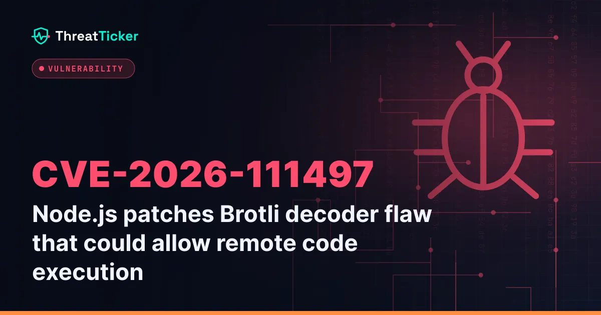 Node.js patches Brotli decoder flaw that could allow remote code execution