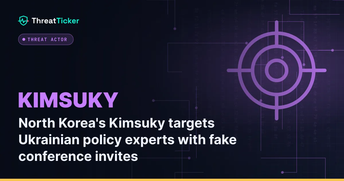 North Korea's Kimsuky targets Ukrainian policy experts with fake conference invites