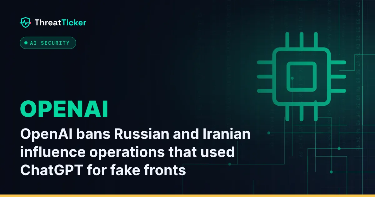 OpenAI bans Russian and Iranian influence operations that used ChatGPT for fake fronts
