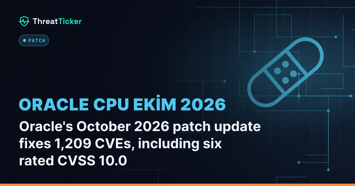 Oracle's October 2026 patch update fixes 1,209 CVEs, including six rated CVSS 10.0