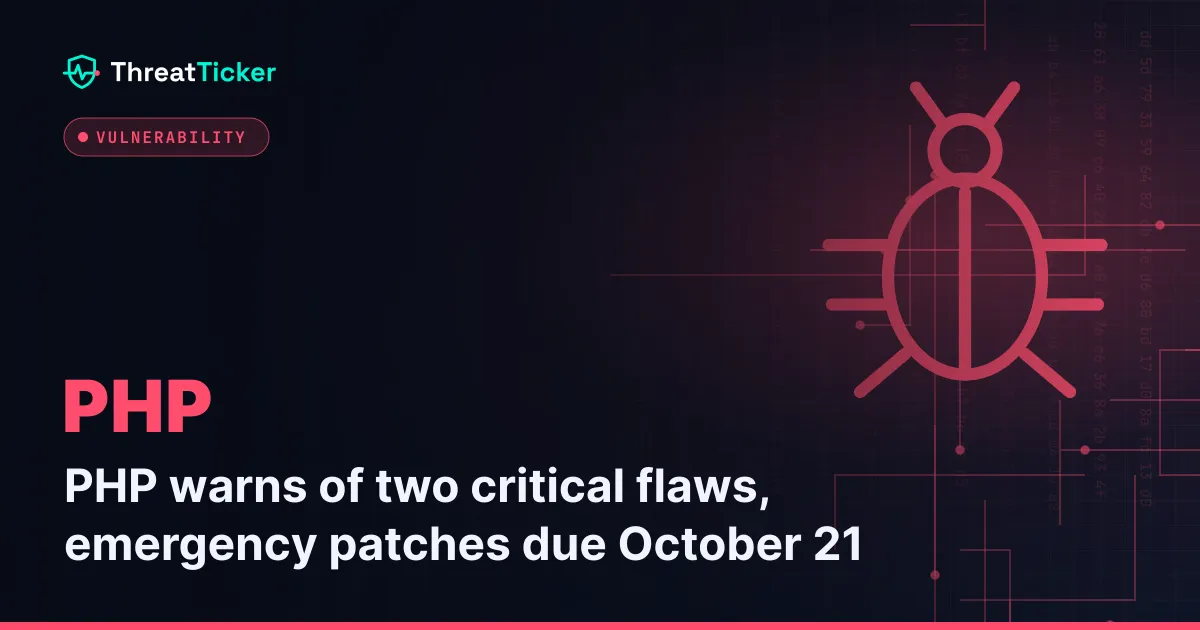 PHP warns of two critical flaws, emergency patches due October 21