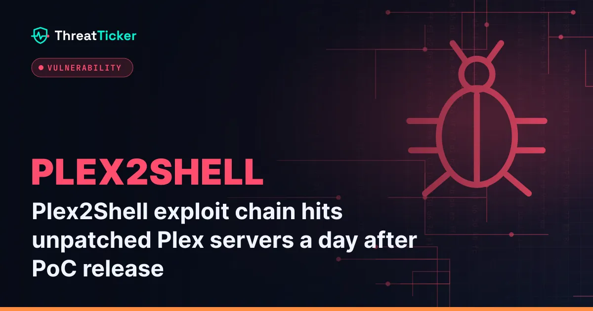 Plex2Shell exploit chain hits unpatched Plex servers a day after PoC release