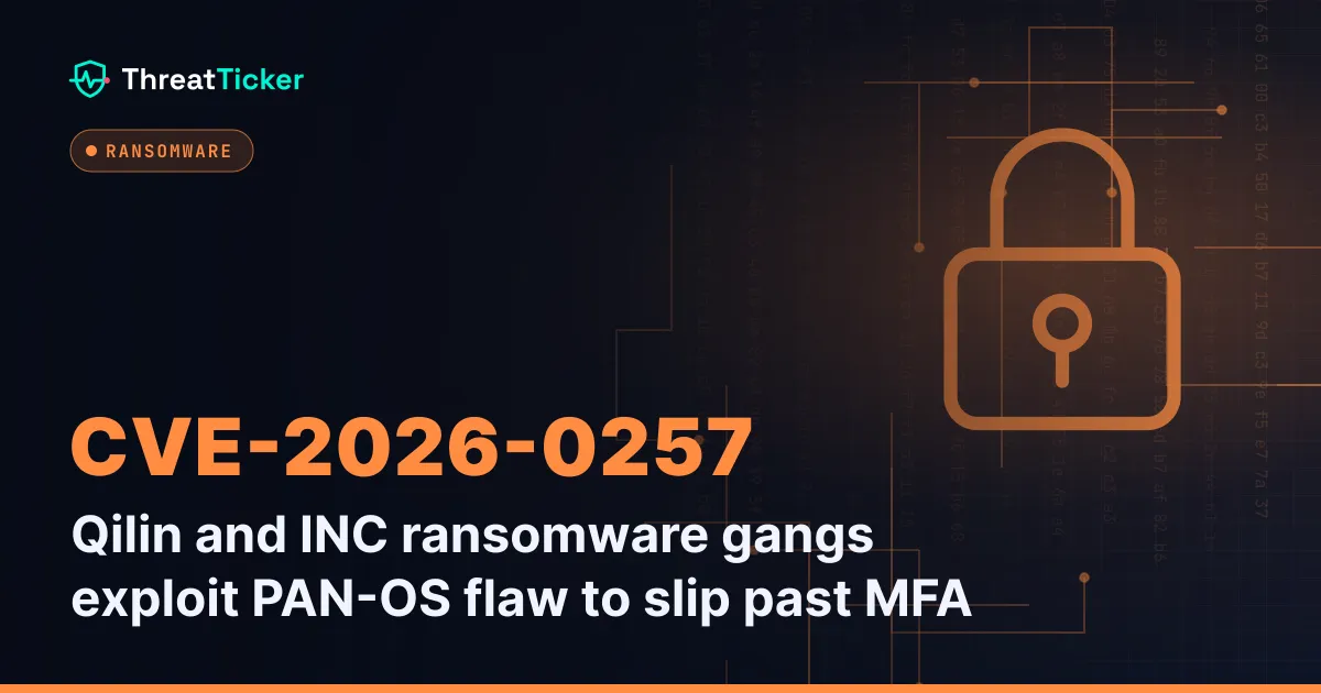 Qilin and INC ransomware gangs exploit PAN-OS flaw to slip past MFA