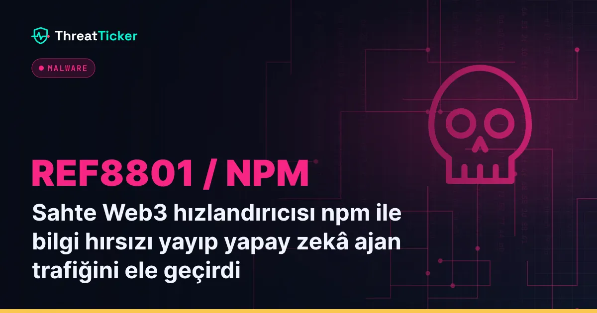 Sahte Web3 hızlandırıcısı npm ile bilgi hırsızı yayıp yapay zekâ ajan trafiğini ele geçirdi