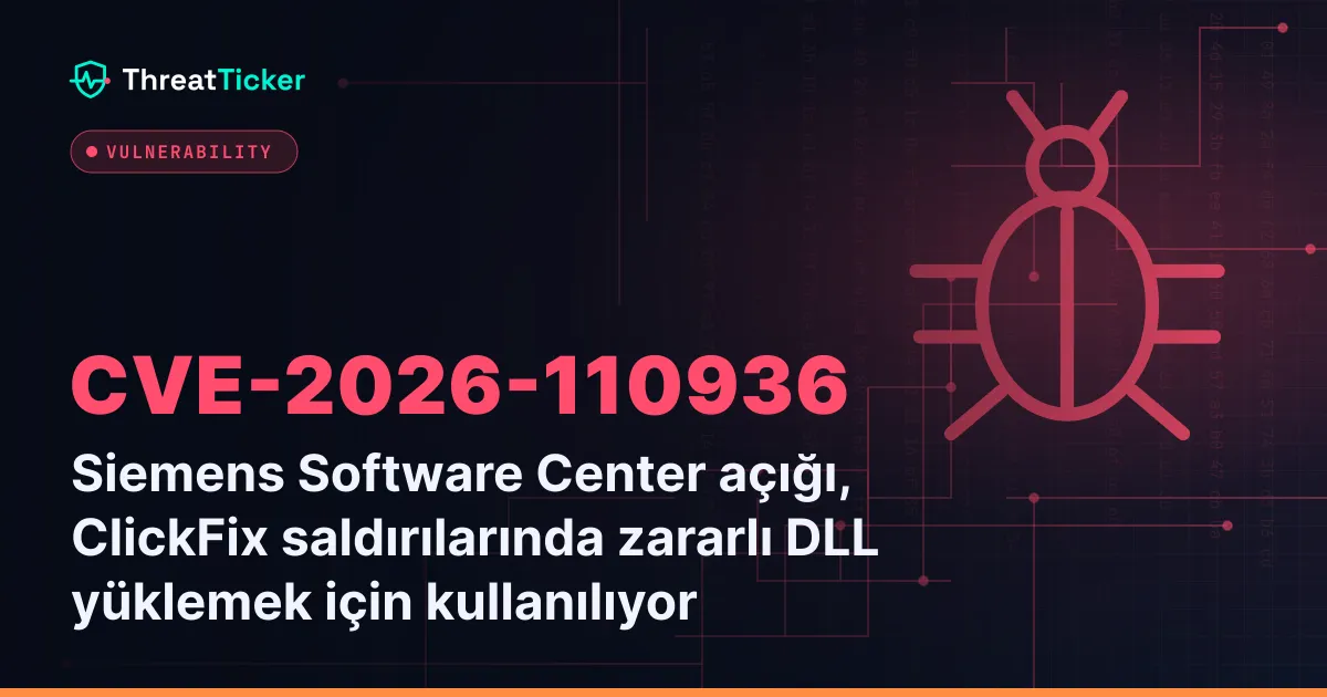 Siemens Software Center açığı, ClickFix saldırılarında zararlı DLL yüklemek için kullanılıyor