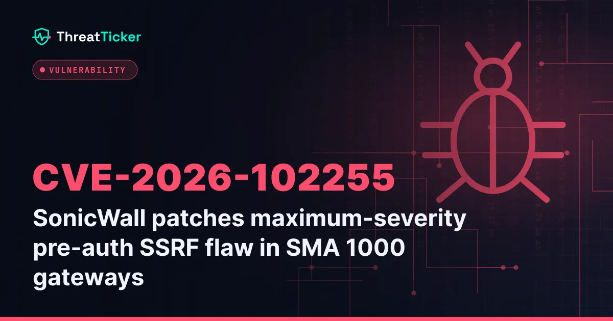 SonicWall patches maximum-severity pre-auth SSRF flaw in SMA 1000 gateways