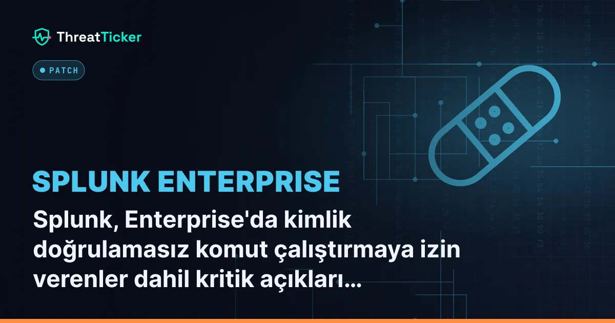 Splunk, Enterprise'da kimlik doğrulamasız komut çalıştırmaya izin verenler dahil kritik açıkları kapattı