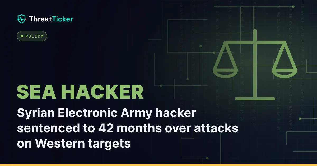 Syrian Electronic Army hacker sentenced to 42 months over attacks on Western targets