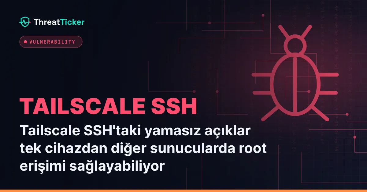 Tailscale SSH'taki yamasız açıklar tek cihazdan diğer sunucularda root erişimi sağlayabiliyor