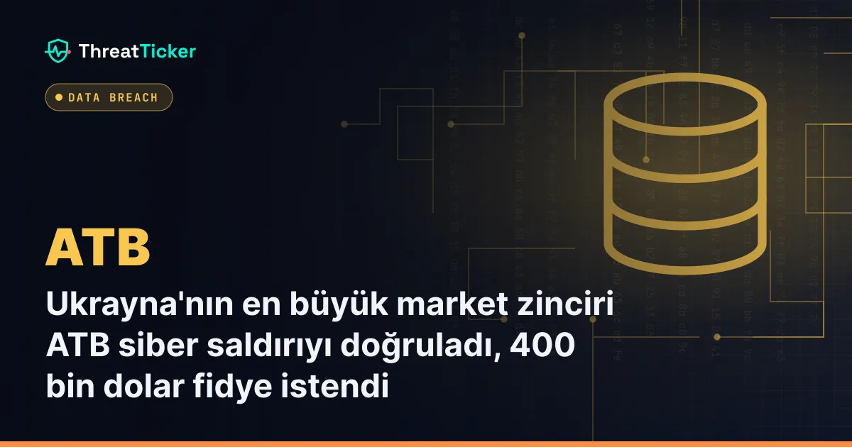 Ukrayna'nın en büyük market zinciri ATB siber saldırıyı doğruladı, 400 bin dolar fidye istendi