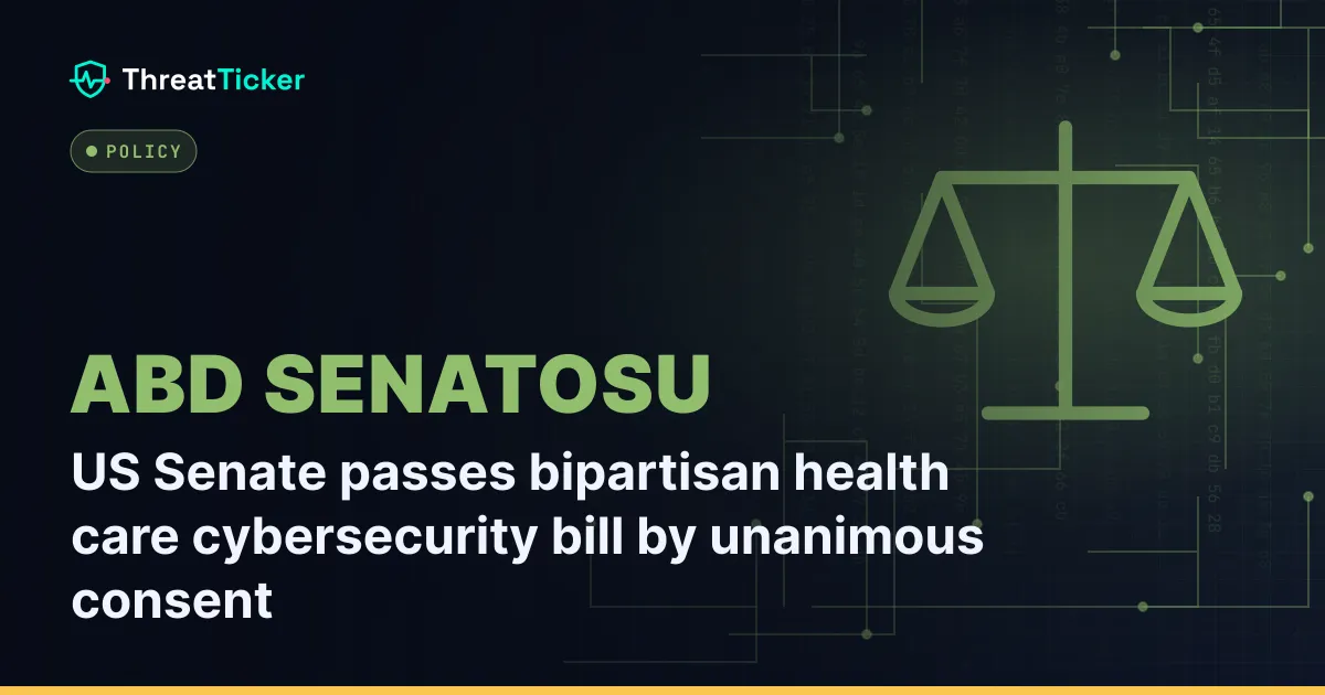 US Senate passes bipartisan health care cybersecurity bill by unanimous consent